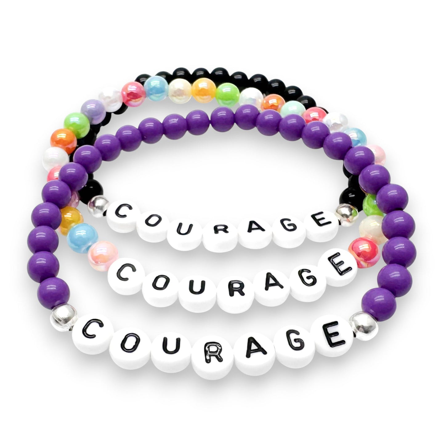 COURAGE Message Bracelet - Acrylic Letter Beads