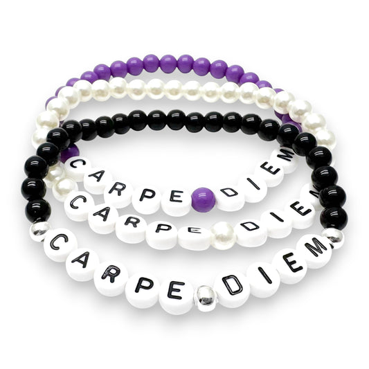 CARPE DIEM Inspirational Bracelet - Acrylic Letter Beads