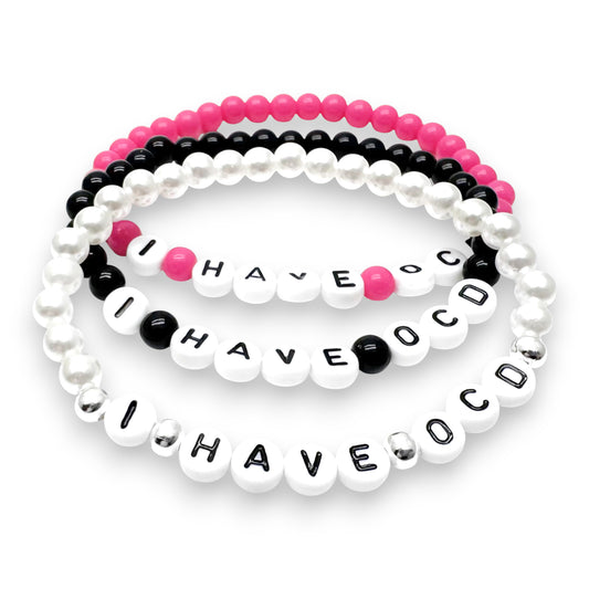 I HAVE OCD Awareness Bracelet - Acrylic Letter Beads