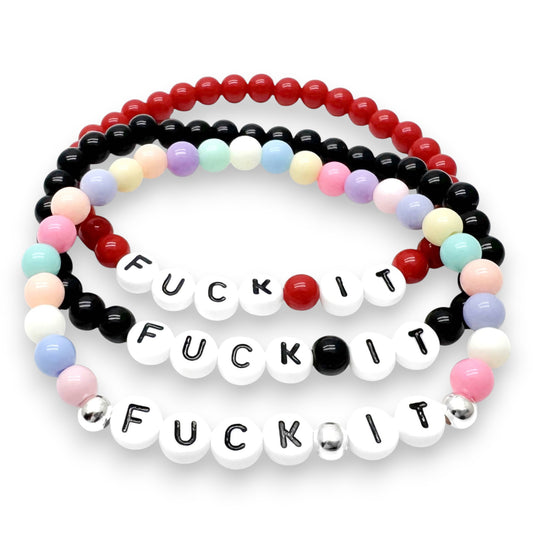 FUCK IT Message Bracelet - Acrylic Letter Beads