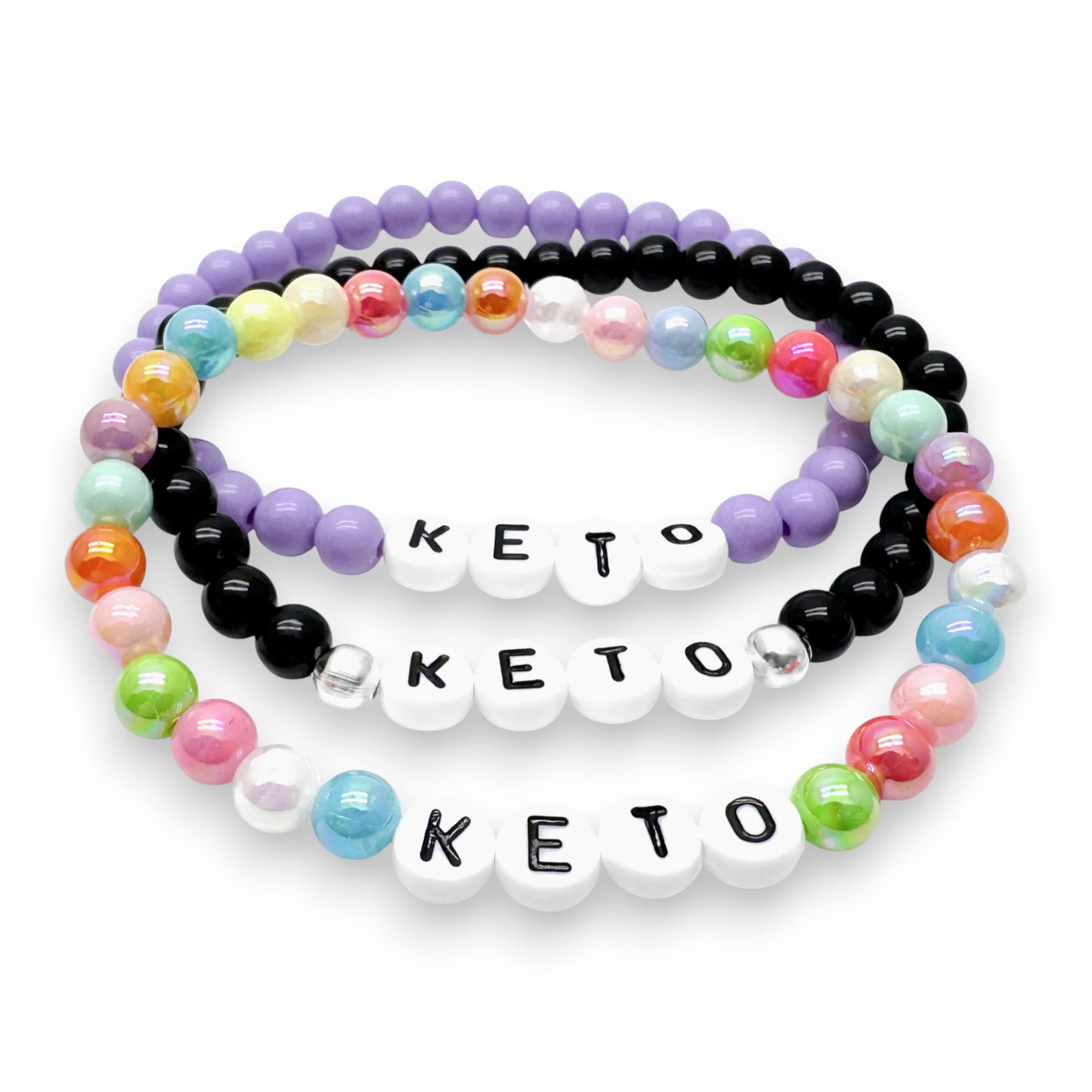 KETO Awareness Bracelet - Acrylic Letter Beads
