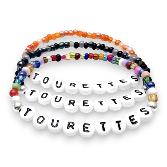 TOURETTES Medical Alert Bracelet - Glass Seed Beads