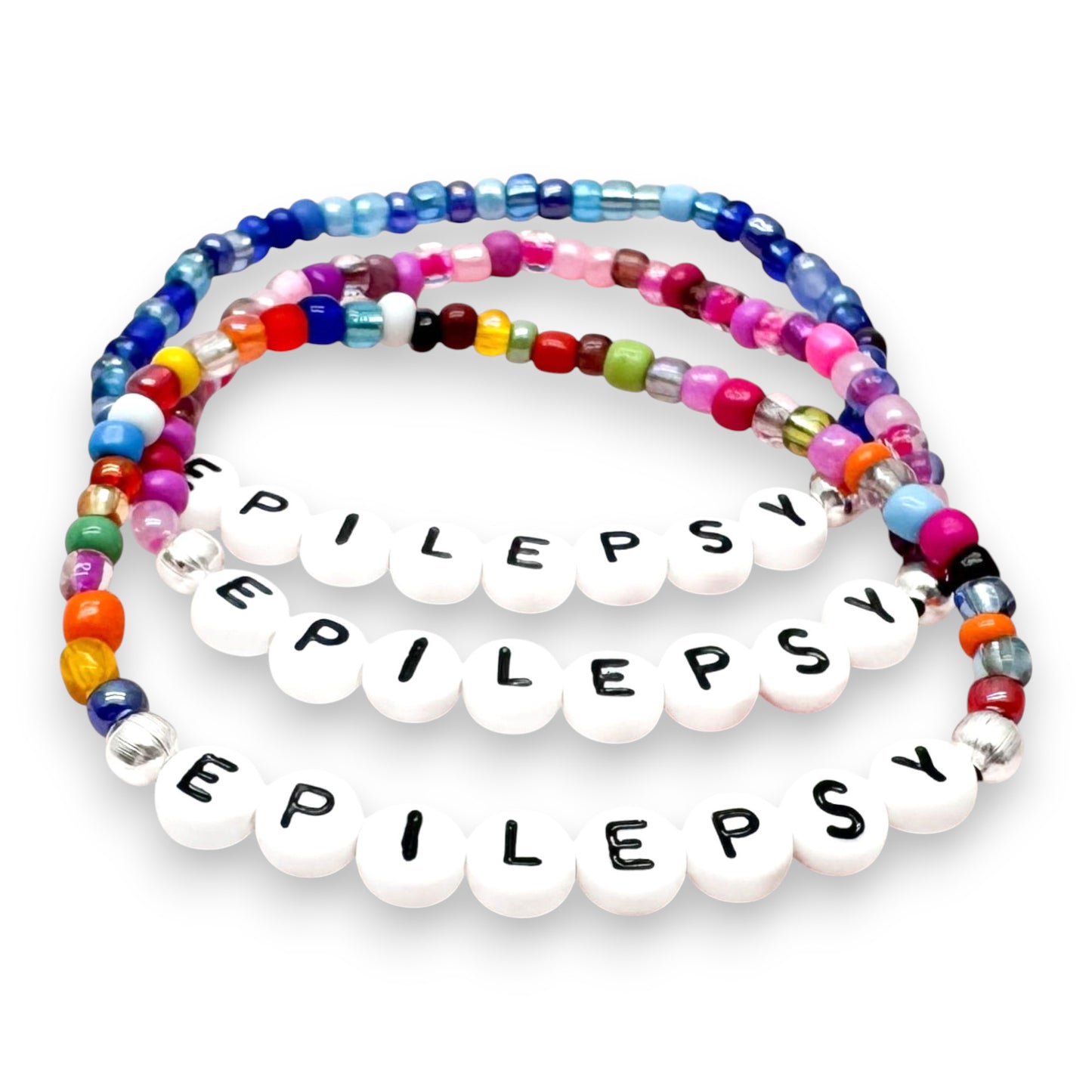 EPILEPSY Medical Alert Bracelet - Glass Seed Beads