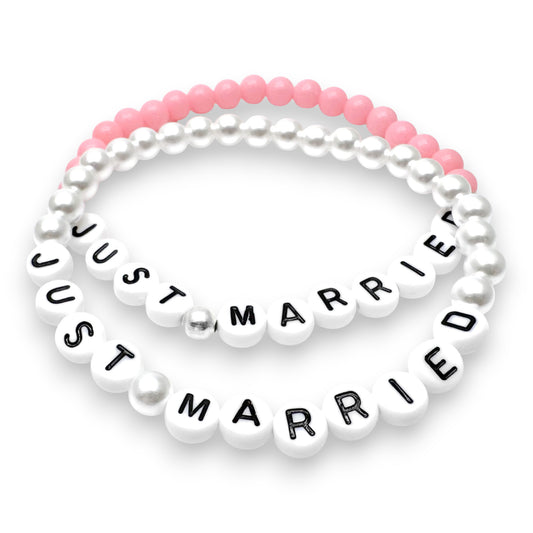 JUST MARRIED Message Bracelet - Acrylic Letter Beads