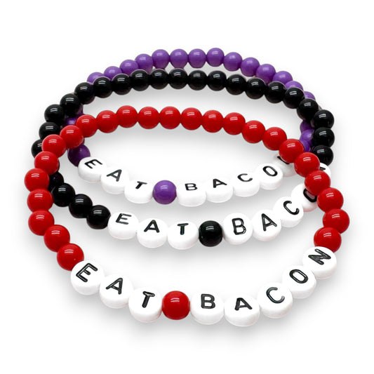 EAT BACON Message Bracelet - Acrylic Letter Beads