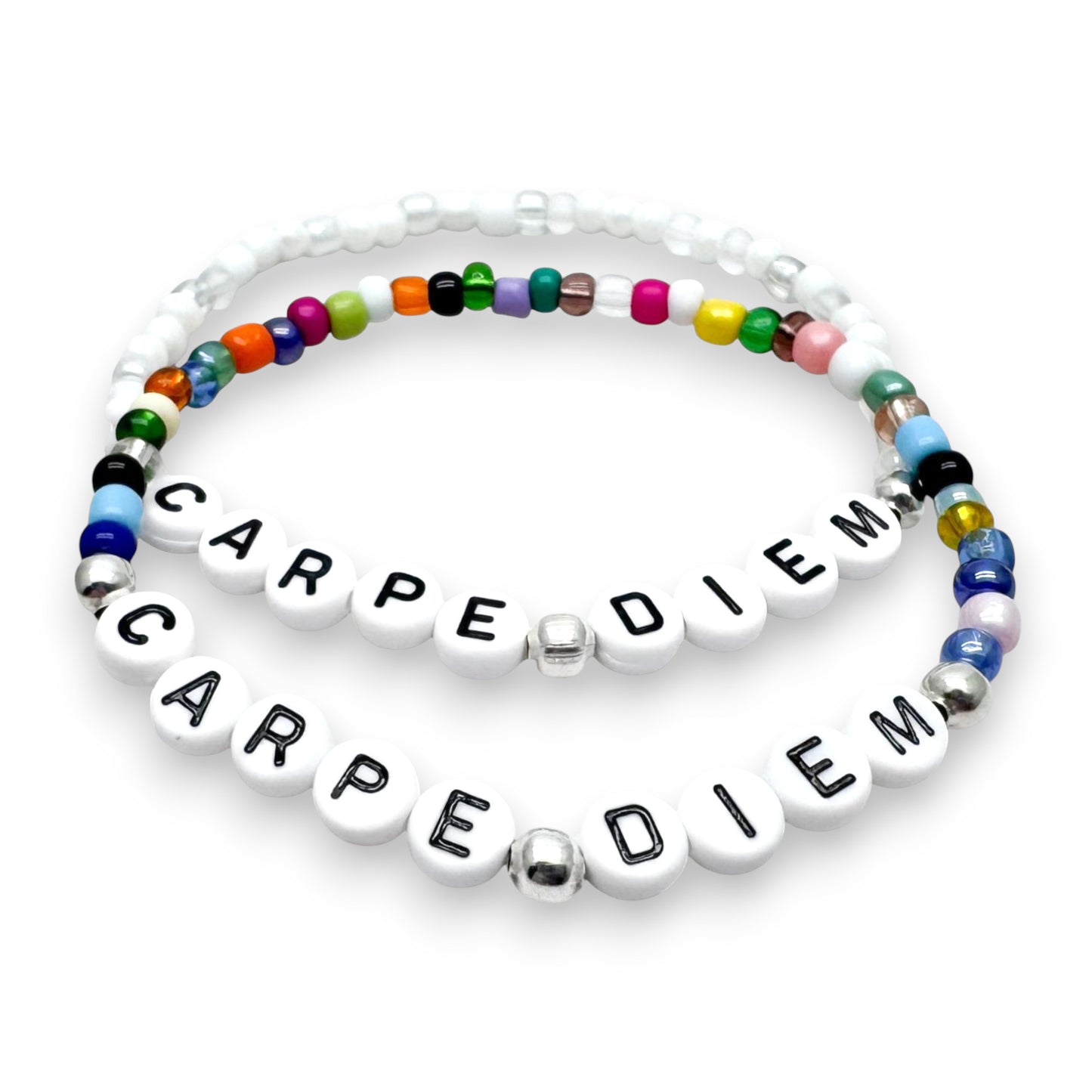 CARPE DIEM Inspirational Bracelet - Glass Seed Beads