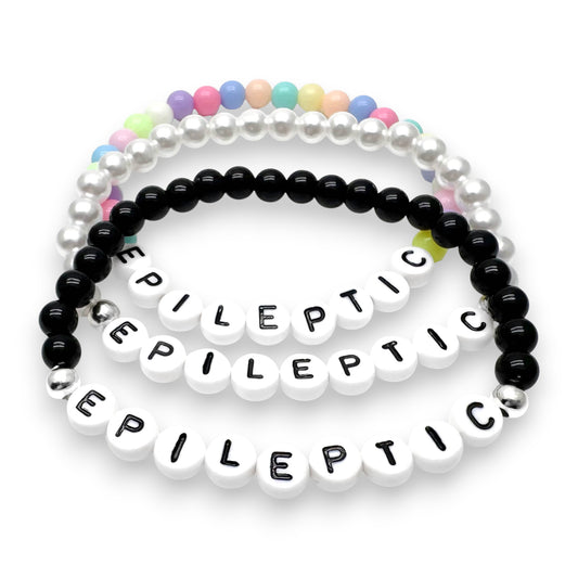 EPILEPTIC Medical Alert Bracelet - Acrylic Letter Beads