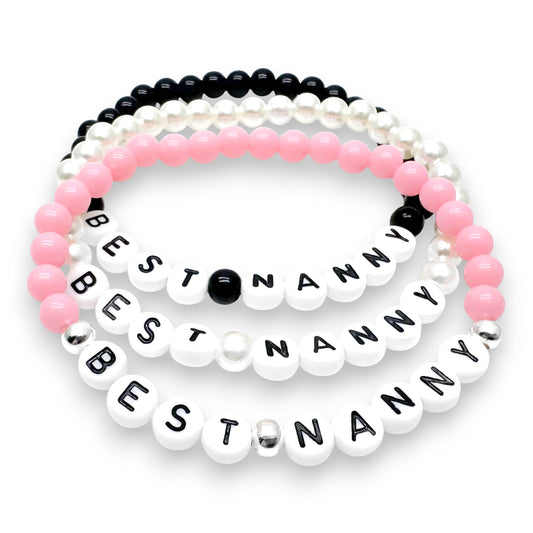 BEST NANNY Family Bracelet - Acrylic Letter Beads