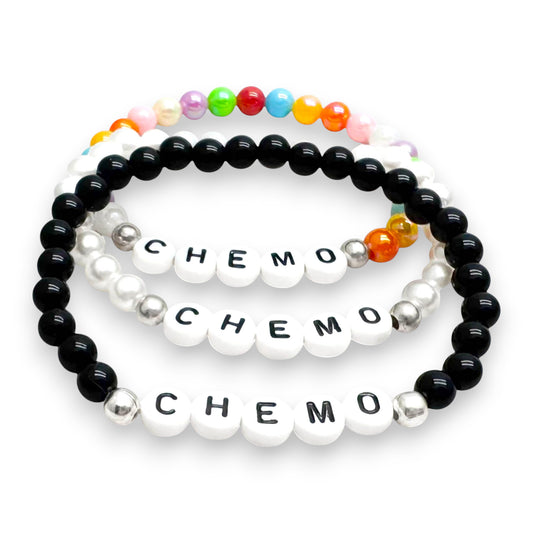 CHEMO Medical Alert Bracelet - Acrylic Letter Beads