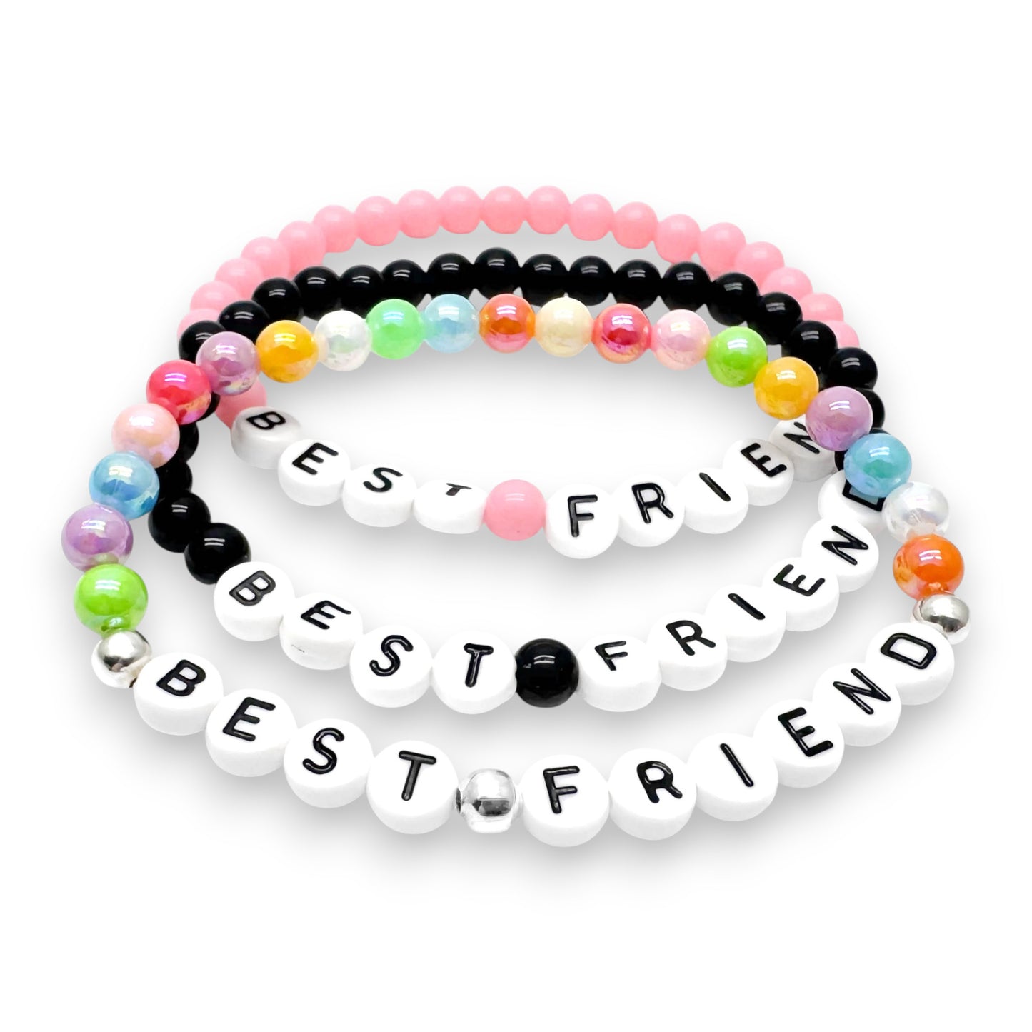 BEST FRIEND Message Bracelet - Acrylic Letter Beads