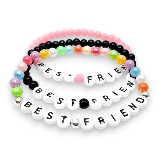 BEST FRIEND Message Bracelet - Acrylic Letter Beads
