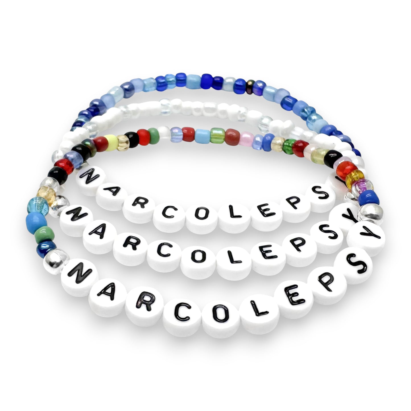 NARCOLEPSY Medical Alert Bracelet - Glass Seed Beads