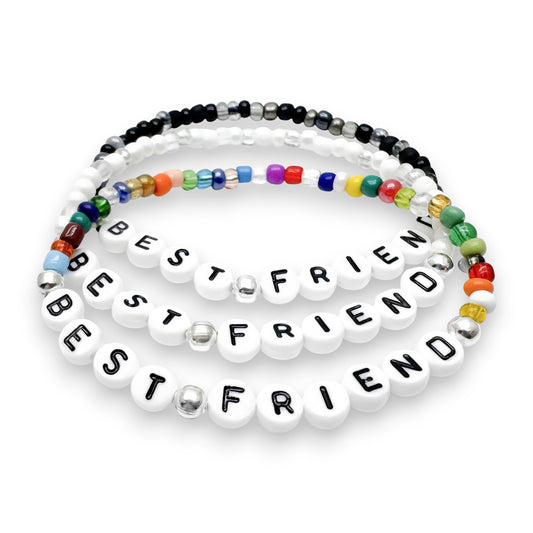 BEST FRIEND Message Bracelet - Glass Seed Beads