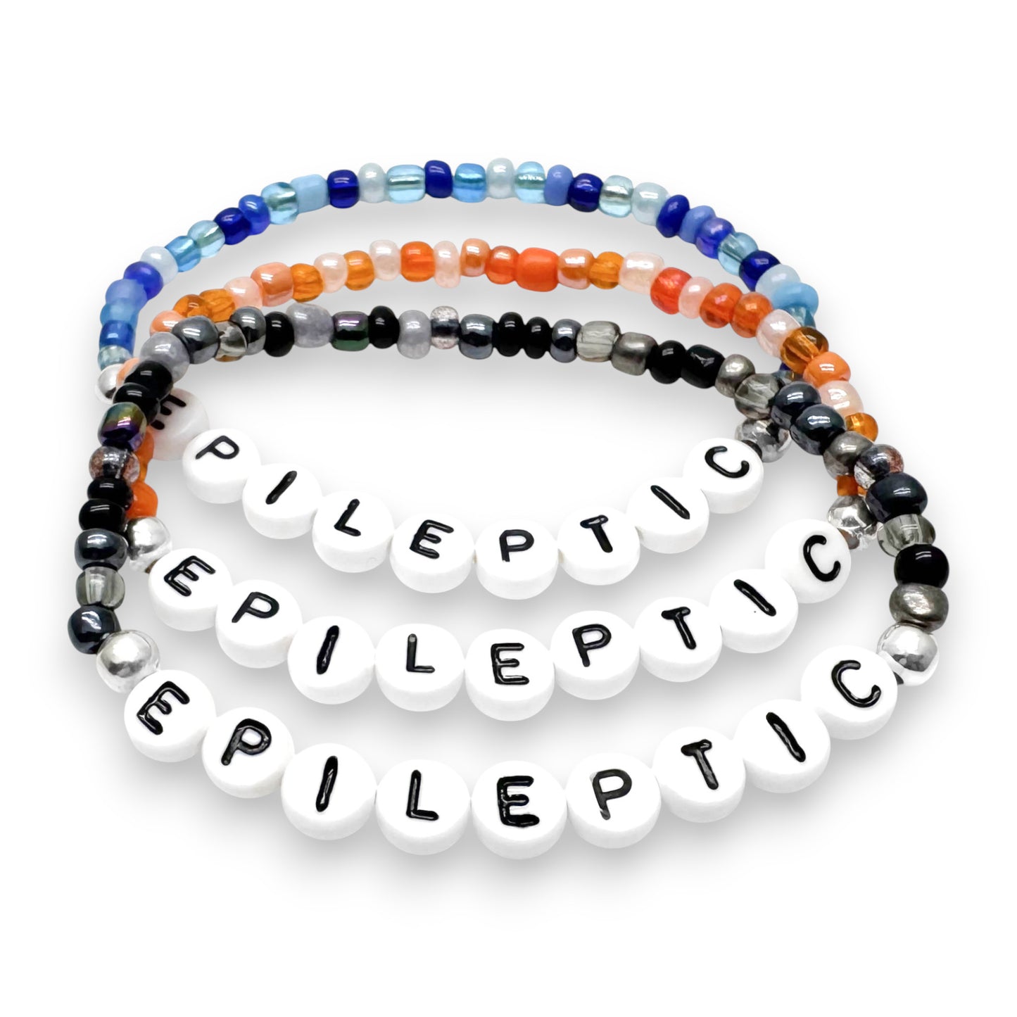 EPILEPTIC Medical Alert Bracelet - Glass Seed Beads