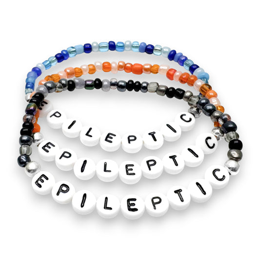 EPILEPTIC Medical Alert Bracelet - Glass Seed Beads
