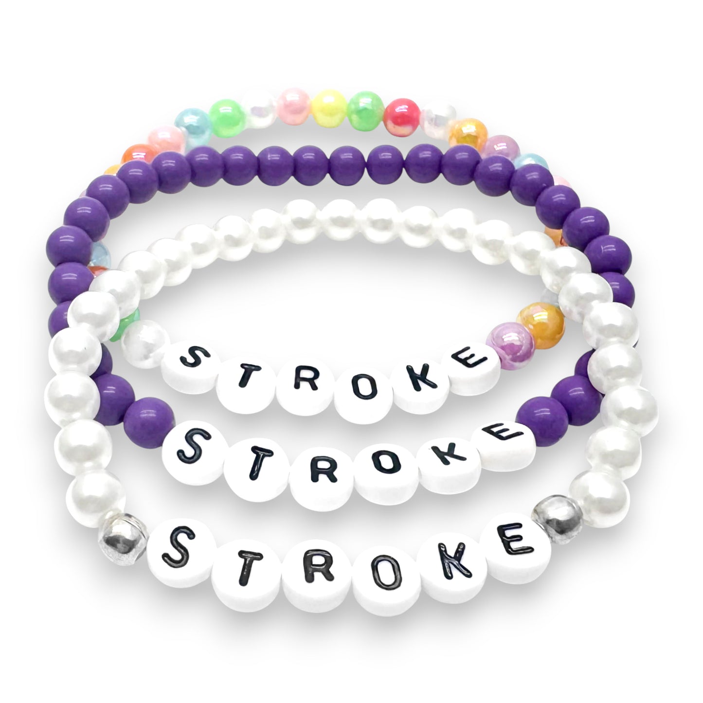 STROKE Medical Alert Bracelet - Acrylic Letter Beads