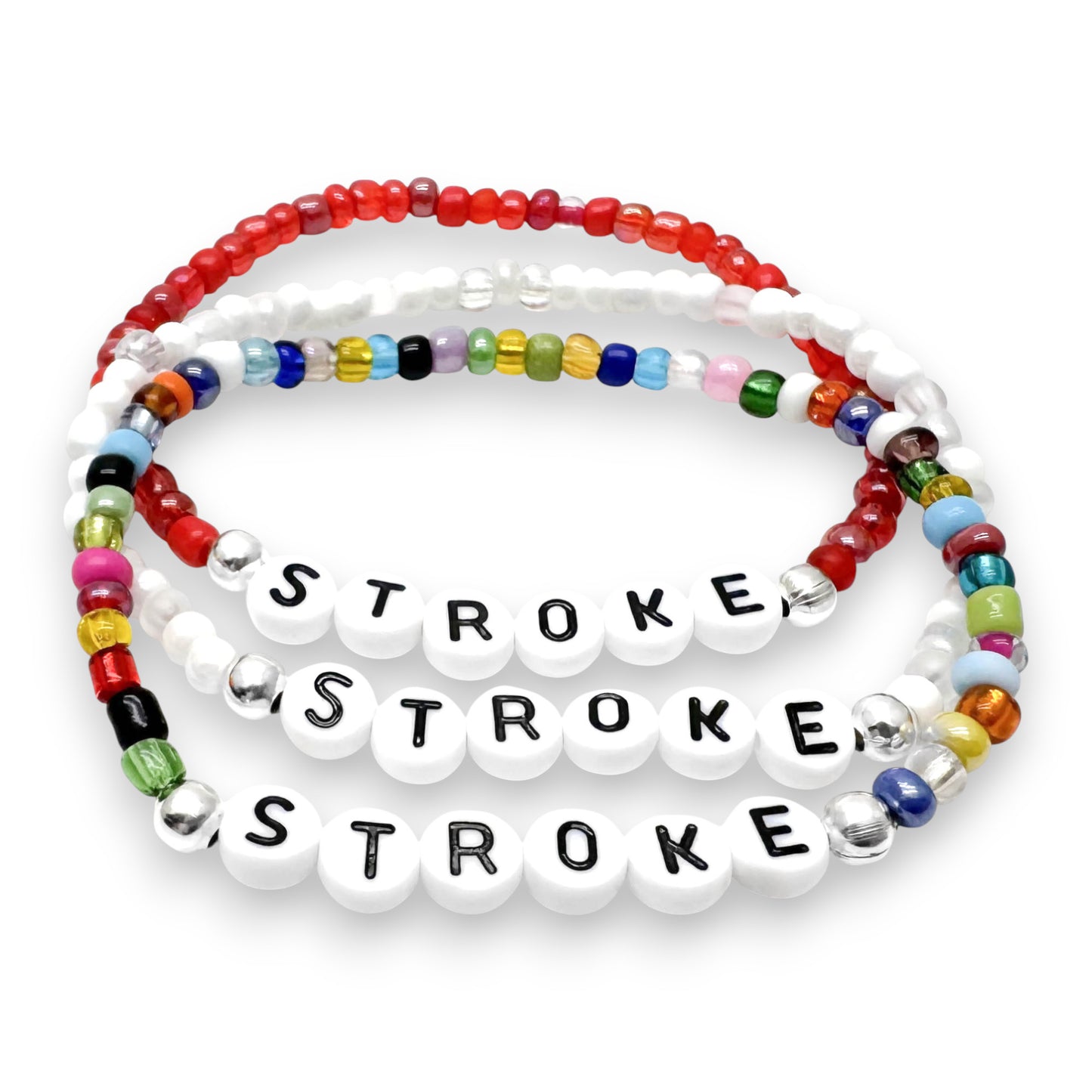 STROKE Medical Alert Bracelet - Glass Seed Beads