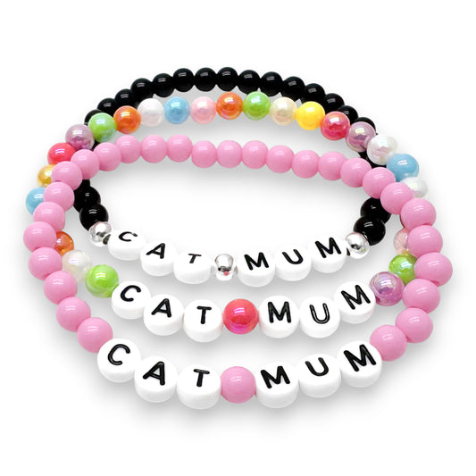 CAT MUM Message Bracelet - Acrylic Letter Beads