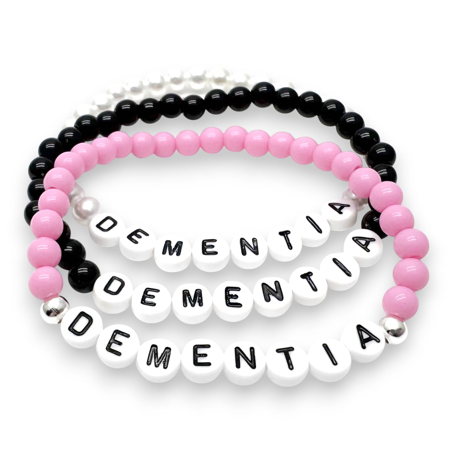 DEMENTIA Medical Alert Bracelet - Acrylic Letter Beads