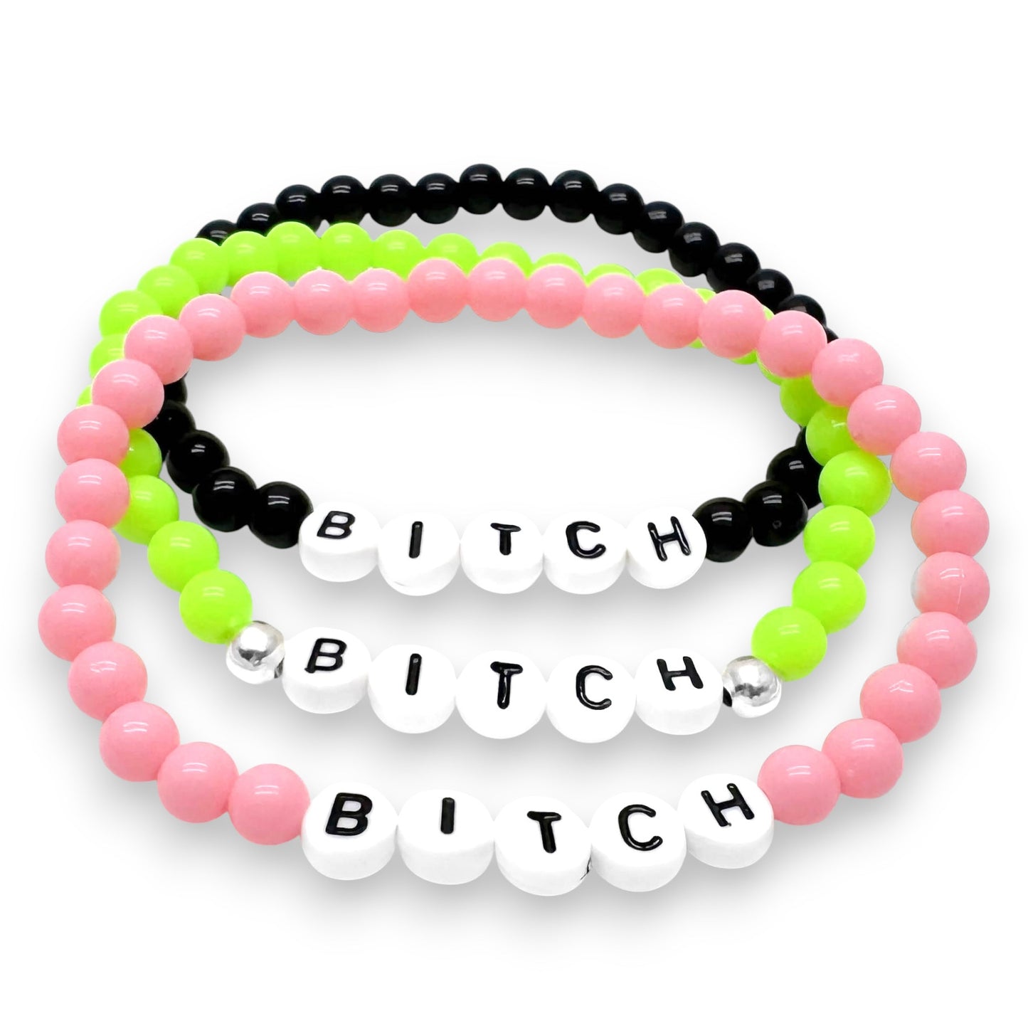 BITCH Message Bracelet - Acrylic Letter Beads