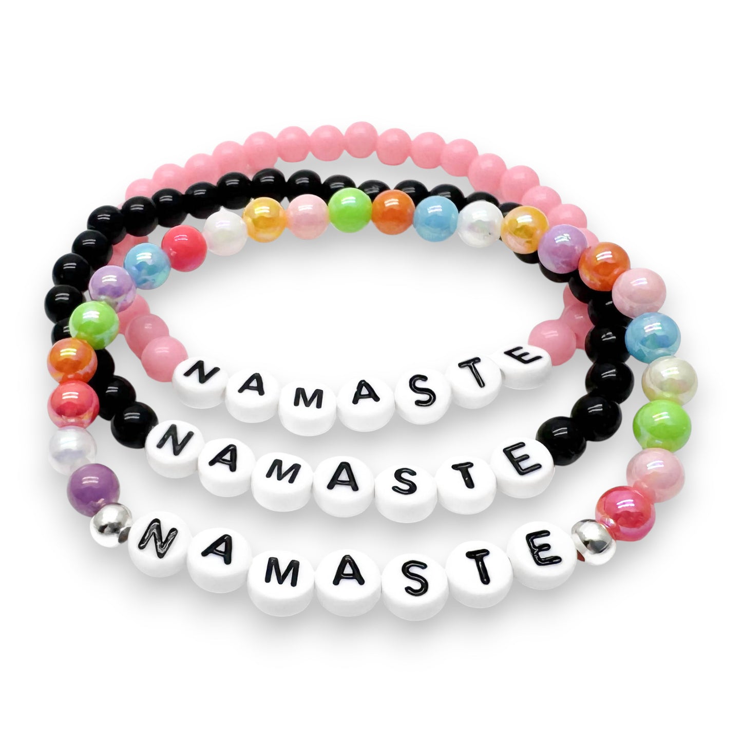NAMASTE Inspirational Bracelet - Acrylic Letter Beads