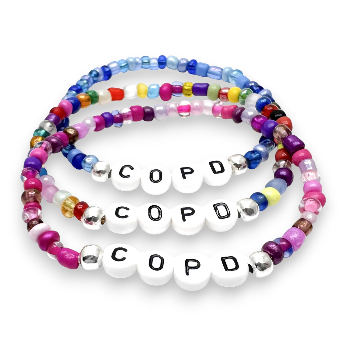 COPD Medical Alert Bracelet - Glass Seed Beads