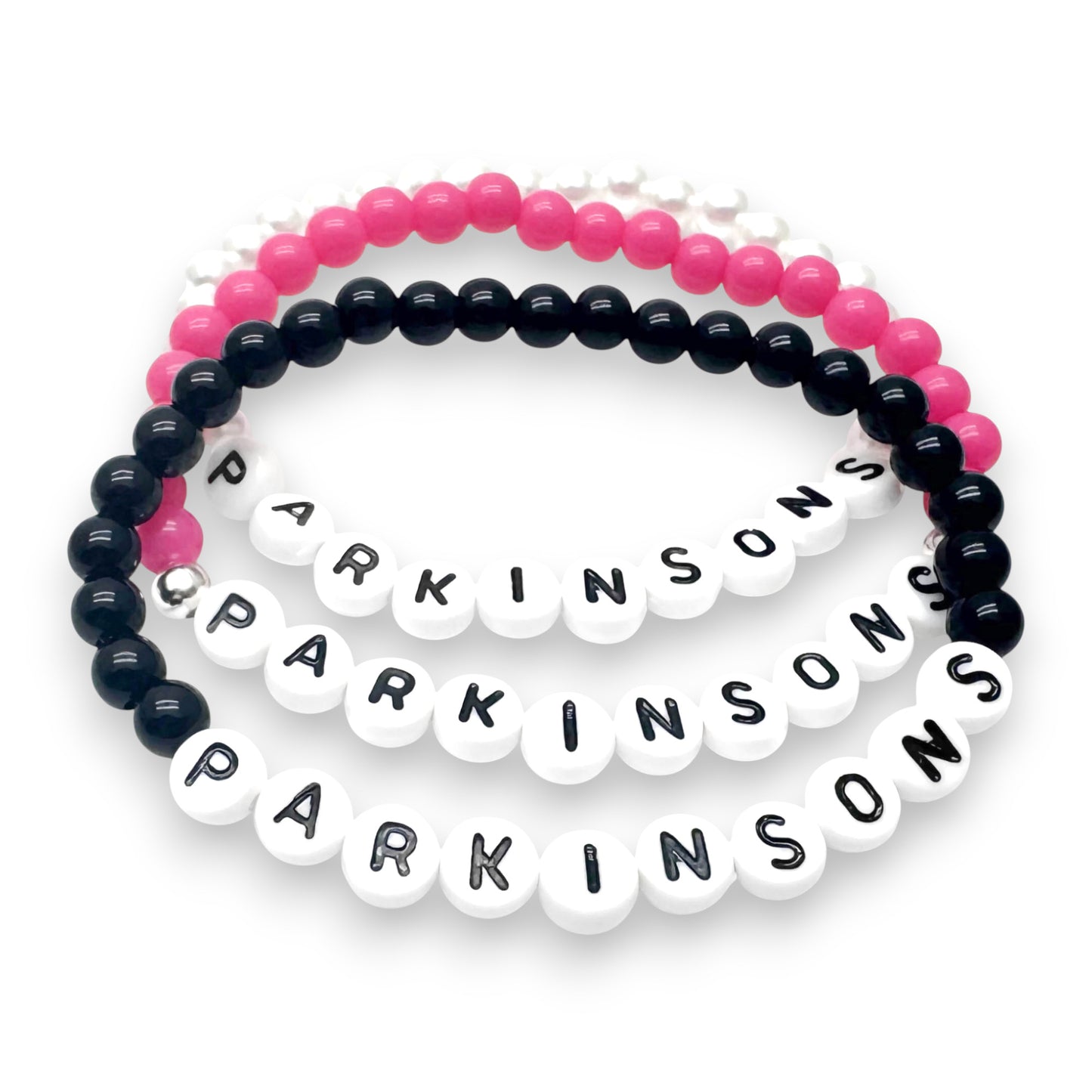 PARKINSONS Medical Alert Bracelet - Acrylic Letter Beads