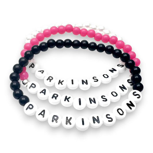 PARKINSONS Medical Alert Bracelet - Acrylic Letter Beads