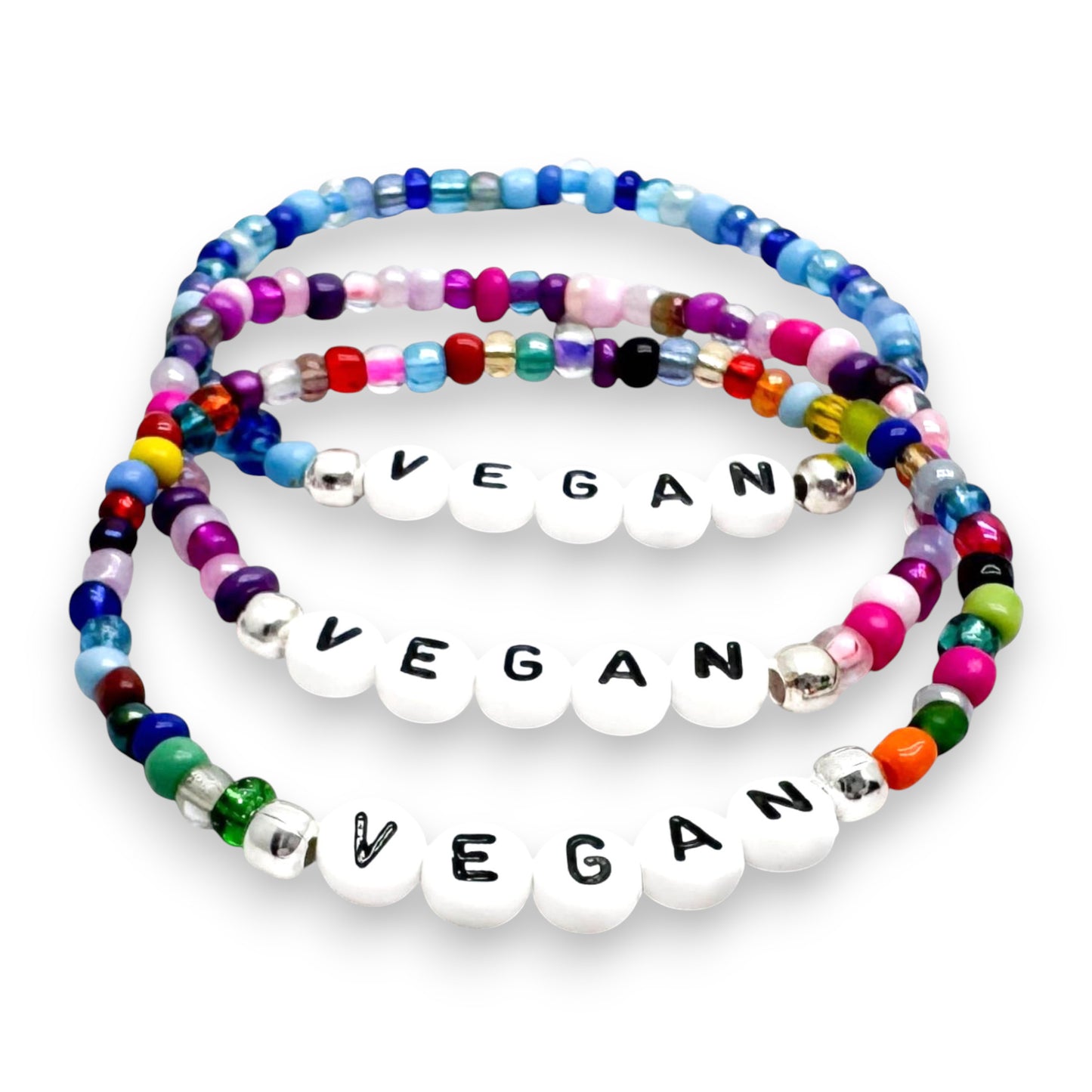 VEGAN Awareness Bracelet - Glass Seed Beads