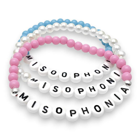 MISOPHONIA Medical Alert Bracelet - Acrylic Letter Beads