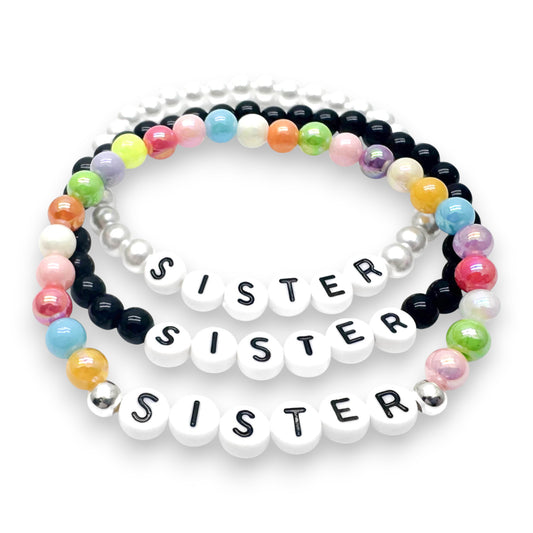 SISTER Message Bracelet - Acrylic Letter Beads
