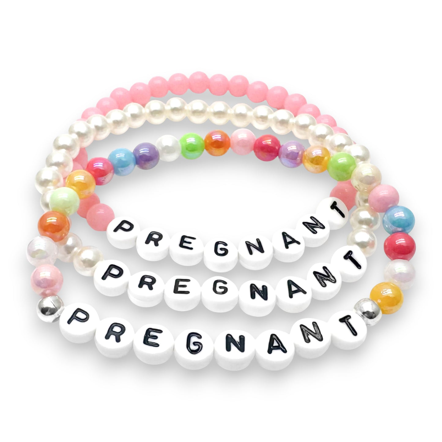 PREGNANT Medical Alert Bracelet - Acrylic Letter Beads
