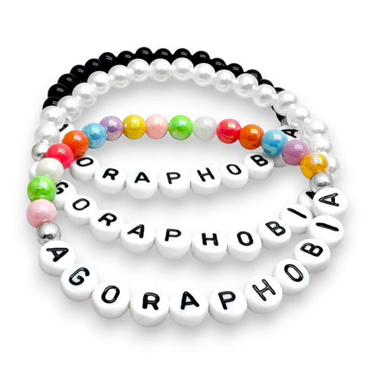 AGORAPHOBIA Medical Alert Bracelet - Acrylic Letter Beads