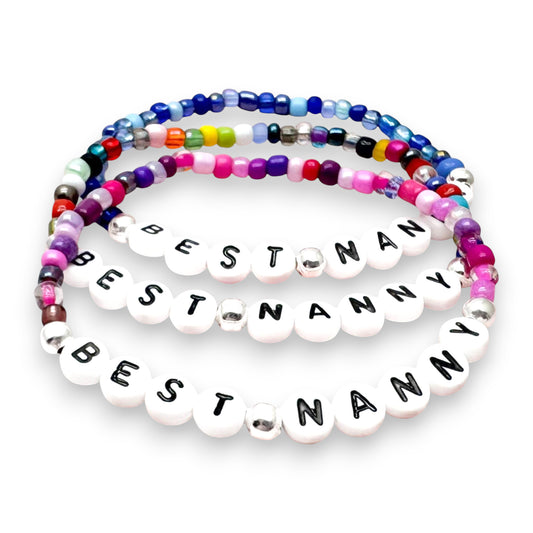 BEST NANNY Family Bracelet - Glass Seed Beads
