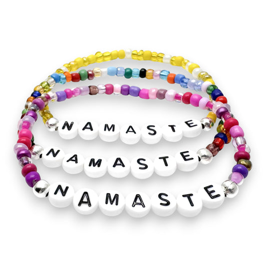 NAMASTE Inspirational Bracelet - Glass Seed Beads