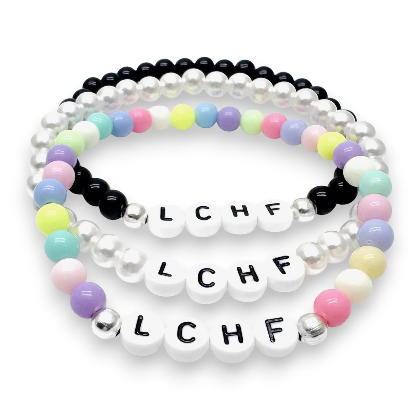 LCHF Awareness Bracelet - Acrylic Letter Beads