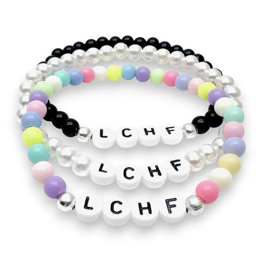 LCHF Awareness Bracelet - Acrylic Letter Beads