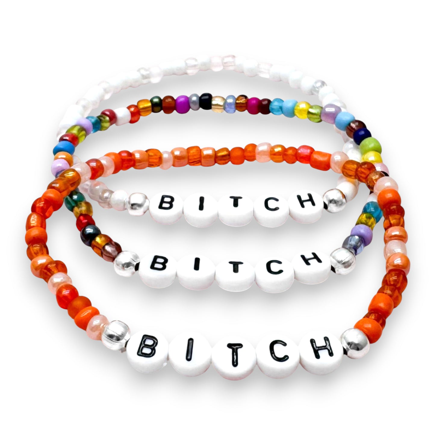 BITCH Message Bracelet - Glass Seed Beads