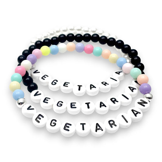 VEGETARIAN Awareness Bracelet - Acrylic Letter Beads