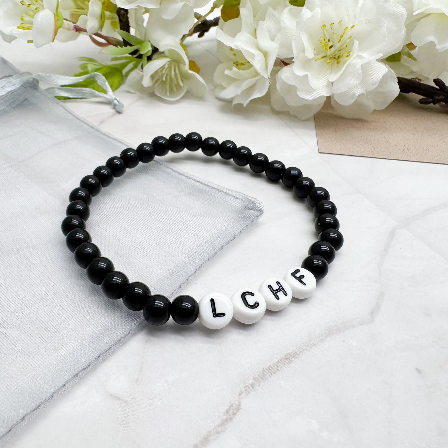 LCHF Awareness Bracelet - Acrylic Letter Beads