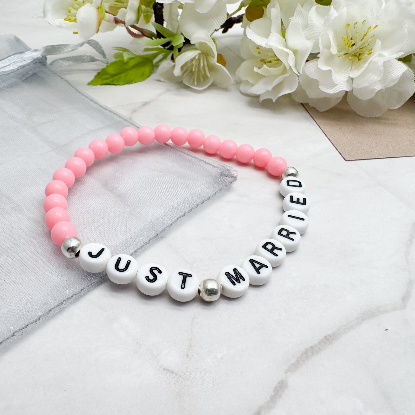 JUST MARRIED Message Bracelet - Acrylic Letter Beads