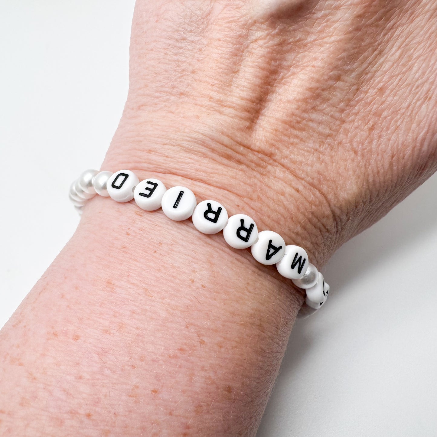 JUST MARRIED Message Bracelet - Acrylic Letter Beads