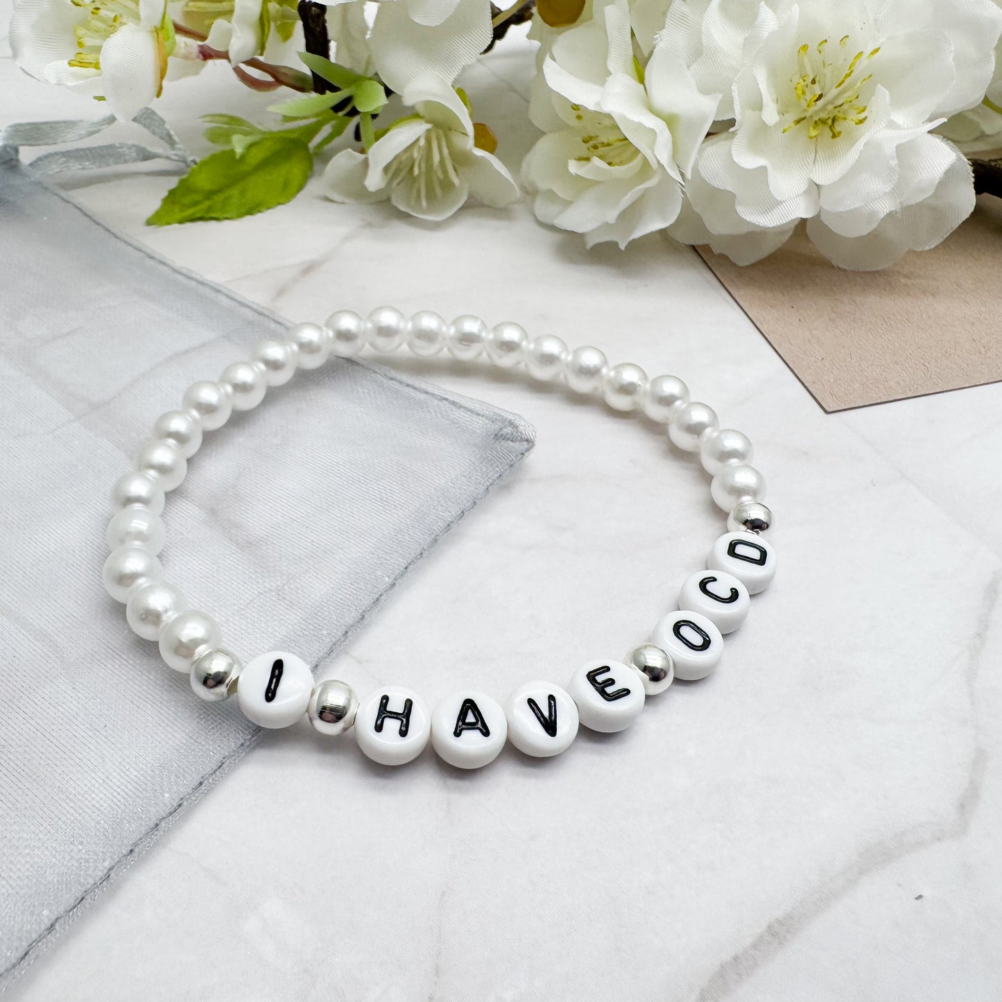 I HAVE OCD Awareness Bracelet - Acrylic Letter Beads
