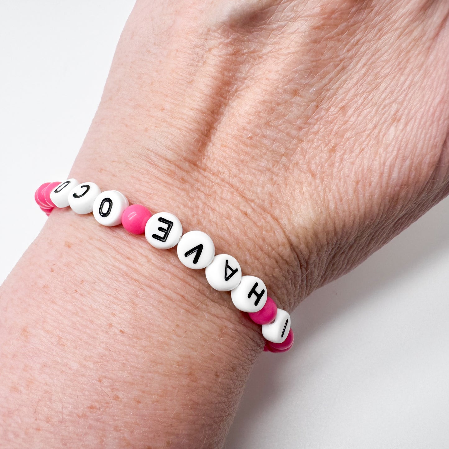 I HAVE OCD Awareness Bracelet - Acrylic Letter Beads