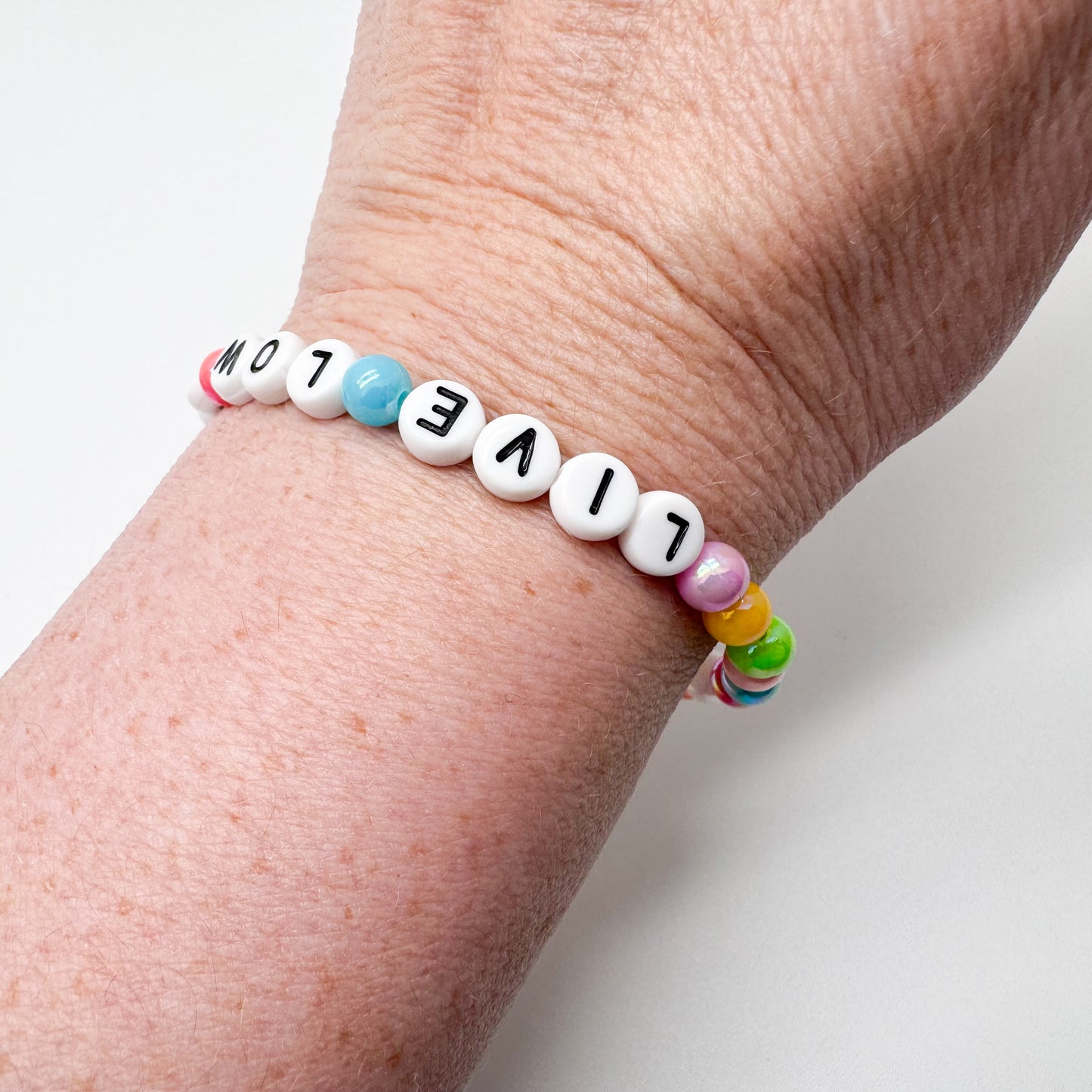 LIVE LOW CARB Awareness Bracelet - Acrylic Letter Beads
