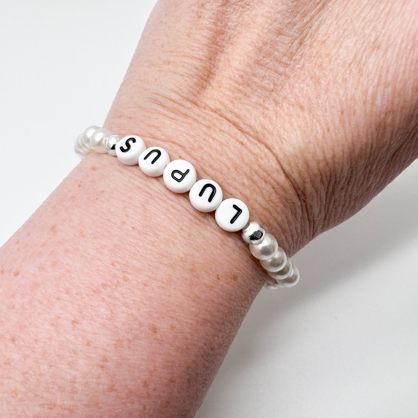 LUPUS Medical Alert Bracelet - Acrylic Letter Beads
