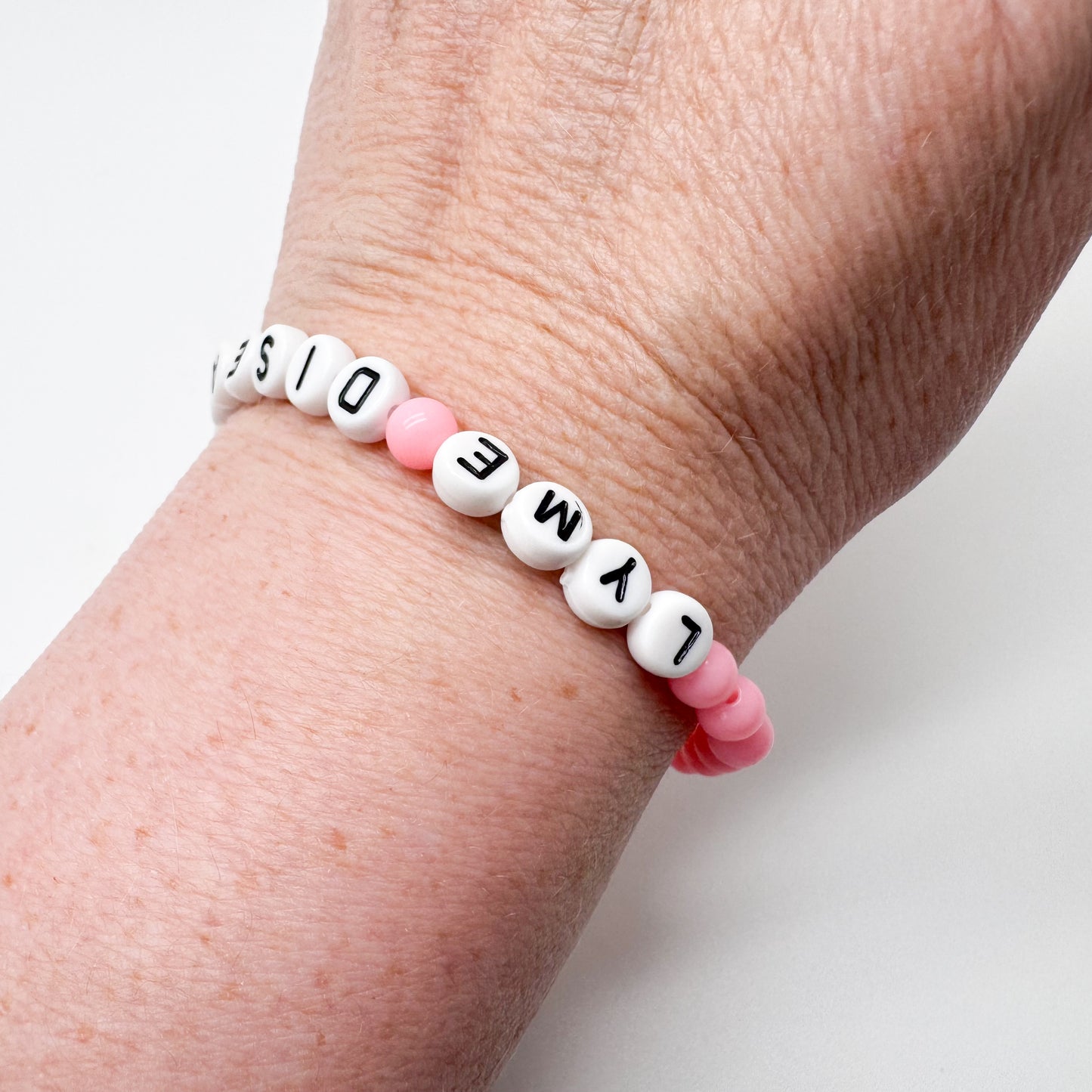 LYME DISEASE Medical Alert Bracelet - Acrylic Letter Beads