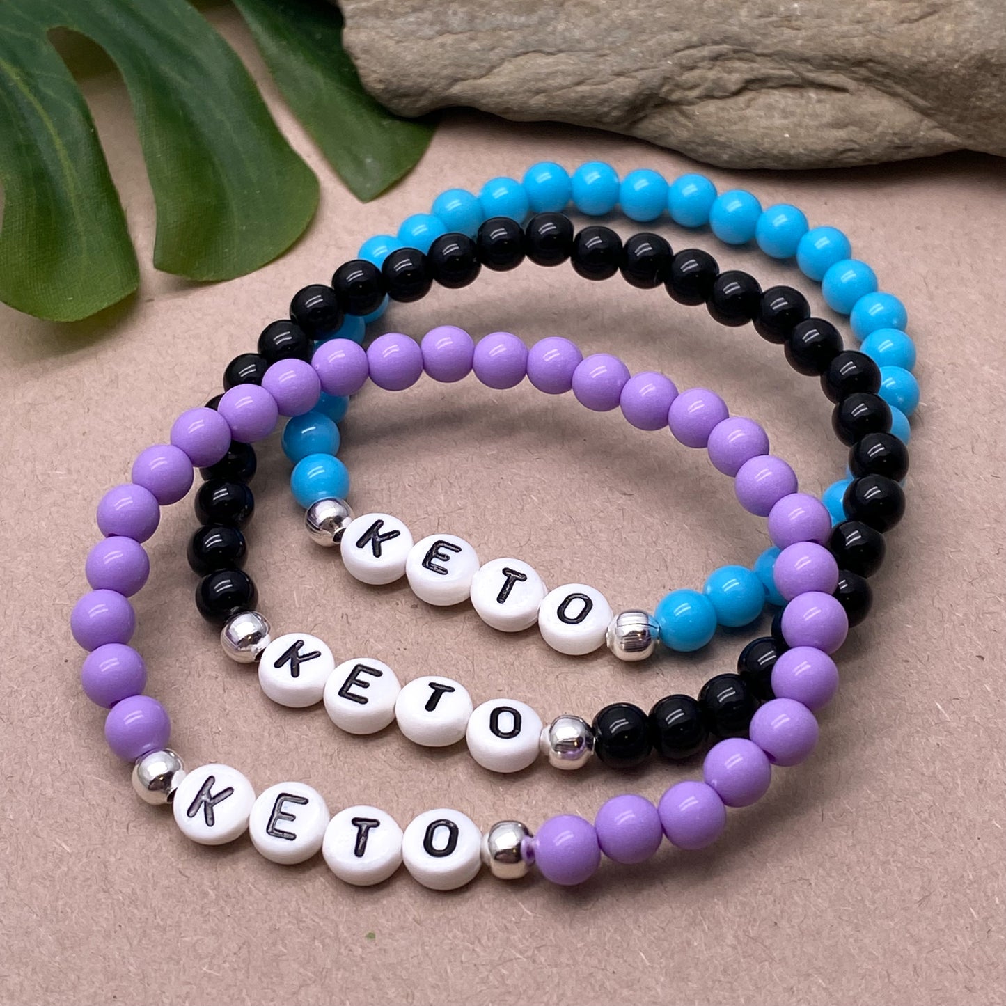 KETO Awareness Bracelet - Acrylic Letter Beads