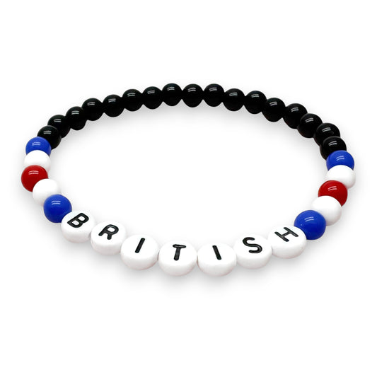 BRITISH Flag Acrylic Bracelet, Union Jack Great Britain UK