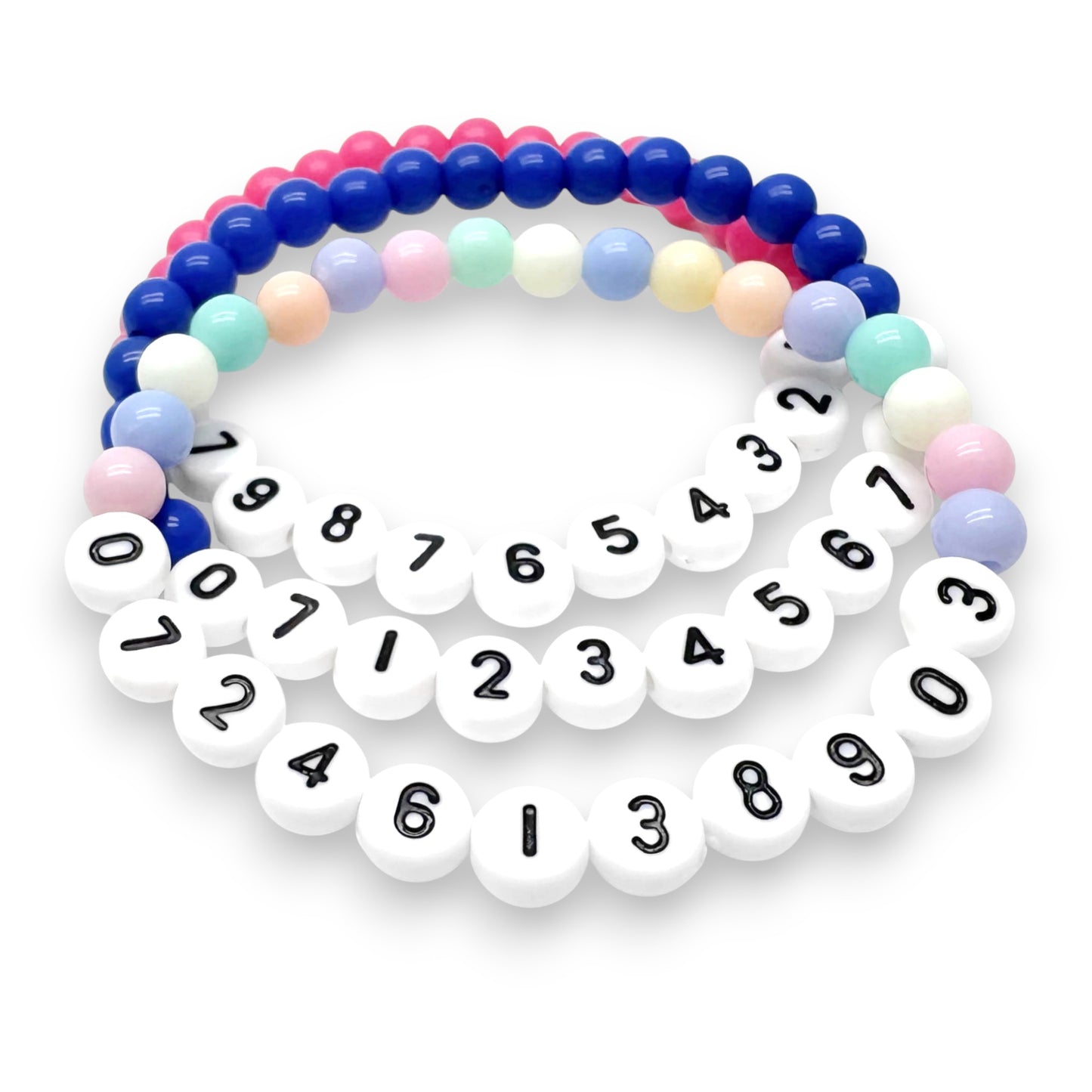 MOBILE PHONE NUMBER Acrylic Bead Bracelet